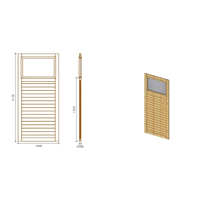 Paneel voor prieel 1,01 × 2,17 m