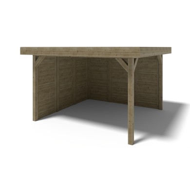 Tuinprieel 4.04x4.04 m met panelen - Geïmpregneerd