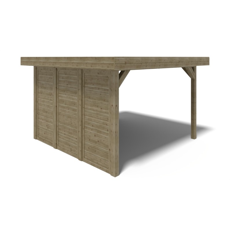 Tuinprieel 4.04x4.04 m met panelen - Geïmpregneerd