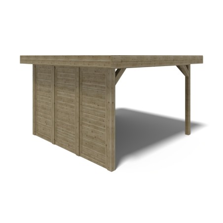 Tuinprieel 4.04x4.04 m met panelen - Geïmpregneerd