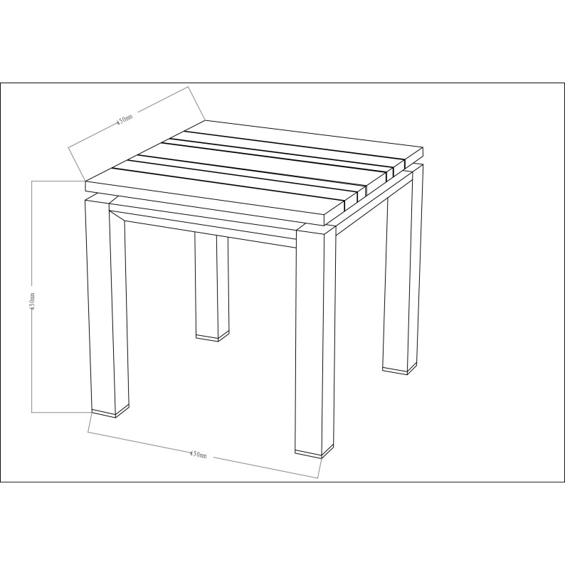 Salontafel 45x45xH.45 cm