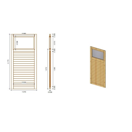Tuinprieel 4.04x4.04 m met panelen - Geïmpregneerd