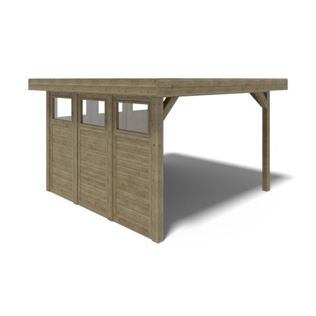 Tuinprieel 4.04x4.04 m met panelen - Geïmpregneerd