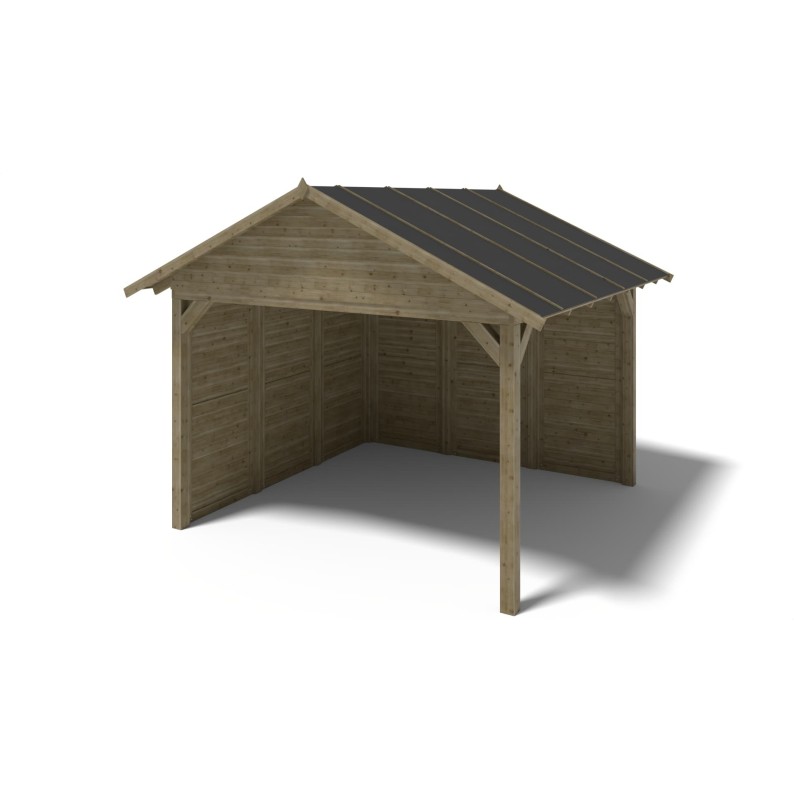 Tuinprieel 4.04x4.04 m met panelen - Geïmpregneerd