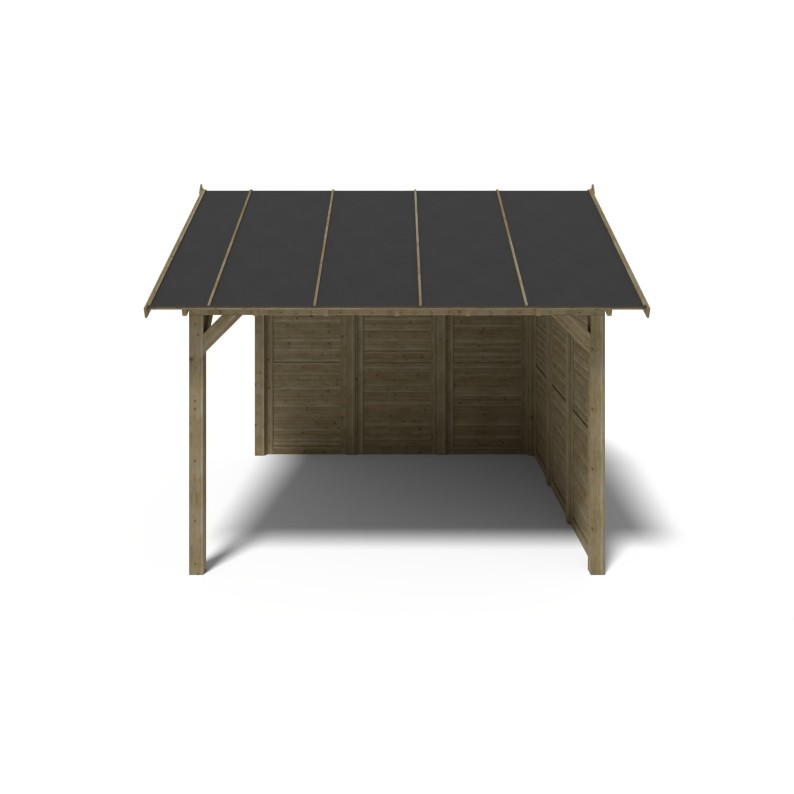 Tuinprieel 4.04x4.04 m met panelen - Geïmpregneerd