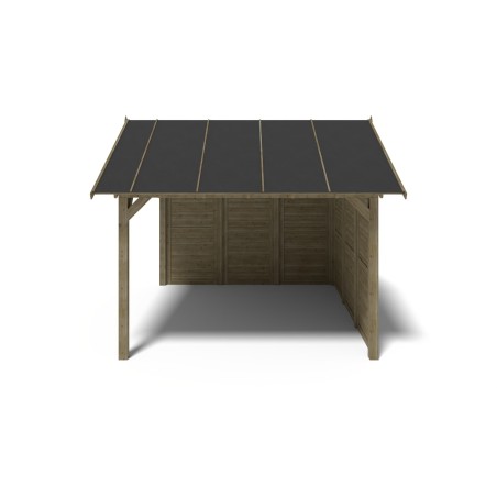 Tuinprieel 4.04x4.04 m met panelen - Geïmpregneerd