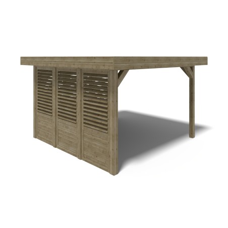 Tuinprieel 4.04x4.04 m met panelen - Geïmpregneerd