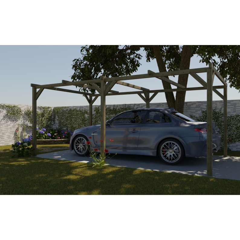 Carport, garageschuilplaats - 3x5.1 m - 15.3 m²