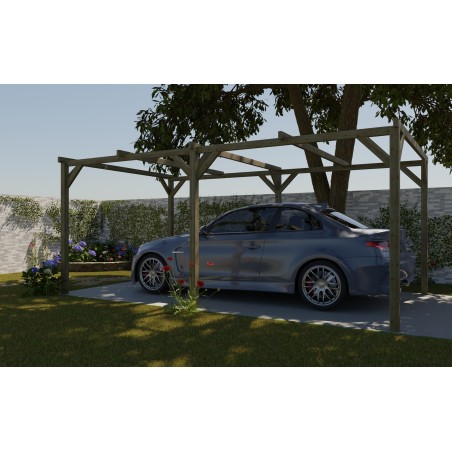 Carport, garageschuilplaats - 3x5.1 m - 15.3 m²