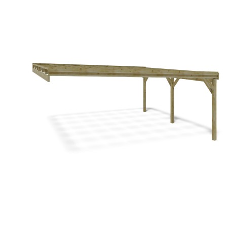 Carport, garageschuilplaats - 5.8x5.06 m - 29 m² - gemonteerd aan de muur van het gebouw