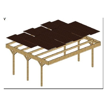 Carport, garageschuilplaats - 6.06x5.03 m - 30 m² - PVC-afdekking