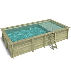 Houten tuinzwembaden met strandzone